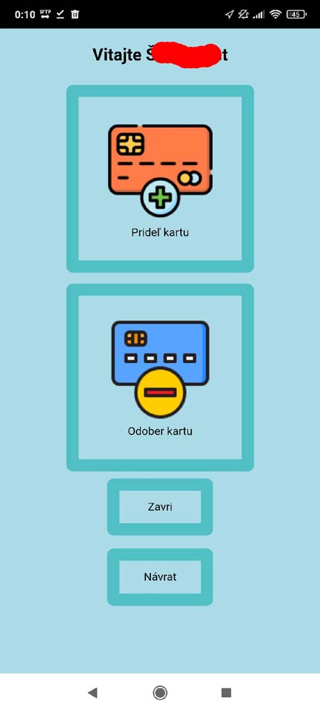 Prideľovanie/odoberanie kariet zamestnancom mojadochadzka-android-karty